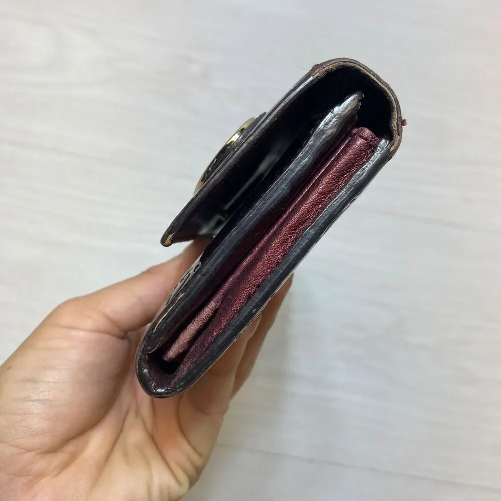 Gucci Shiny Guccissima Lovely Heart Continental Wallet in metallic burgundy - Picture 5 of 13
